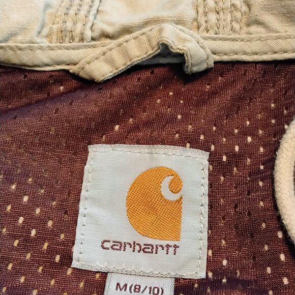 CARHARTT LIGHT TAN/ KHAKI HOODED UTILITY JACKET WOMEN'S SZ MED. - Picture 3 of 16